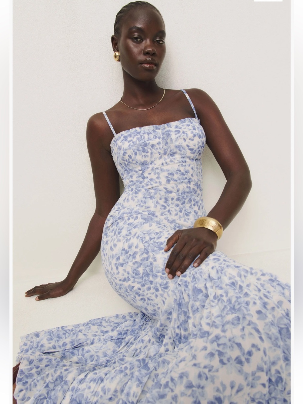 Reformation Aiko Pleated Slipdress